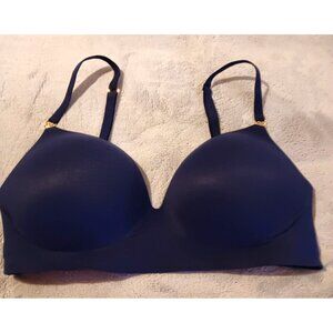 Victorias Secret Padded No-Wire Bra Womens 34D Navy Blue Convertible Nice